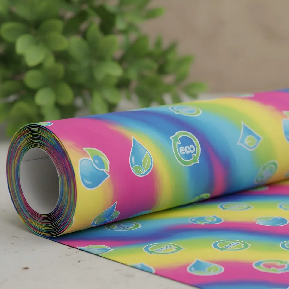 Tinte auf Wasserbasis, Ökofolie, Rollenware