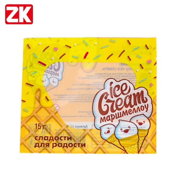 bulk snack flat pouch supplier, flexible packaging for ice-cream snacks