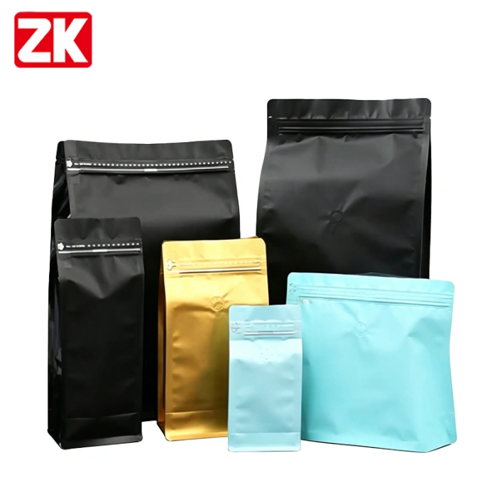 Custom Blank Coffee Bags Wholesale with Valve and Zipper