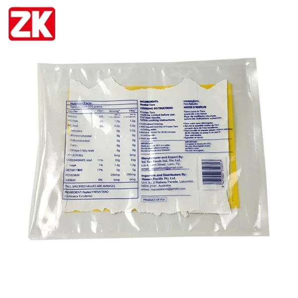 Custom Clear Frozen Food Vacuum Pouch, High Barrier & Cold-Resistant 3 Side Seal Pouch Wholesale
